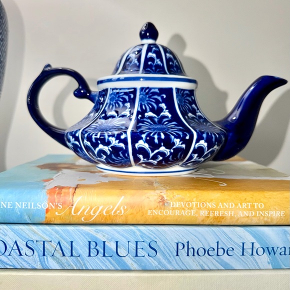 Bombay Other - Vintage Bombay Cobalt Chinoiserie Blue and White Teapot | Coastal Vintage